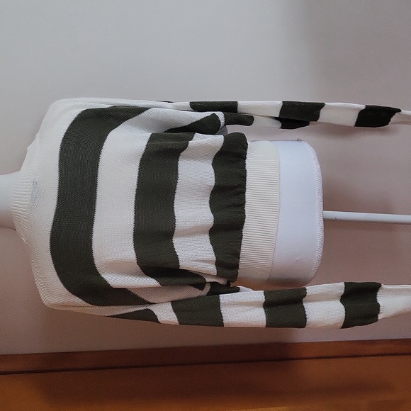 Madewell Loose-knit Crewneck Sweater Bright Ivory Striped Size Large - Picture 5 of 8